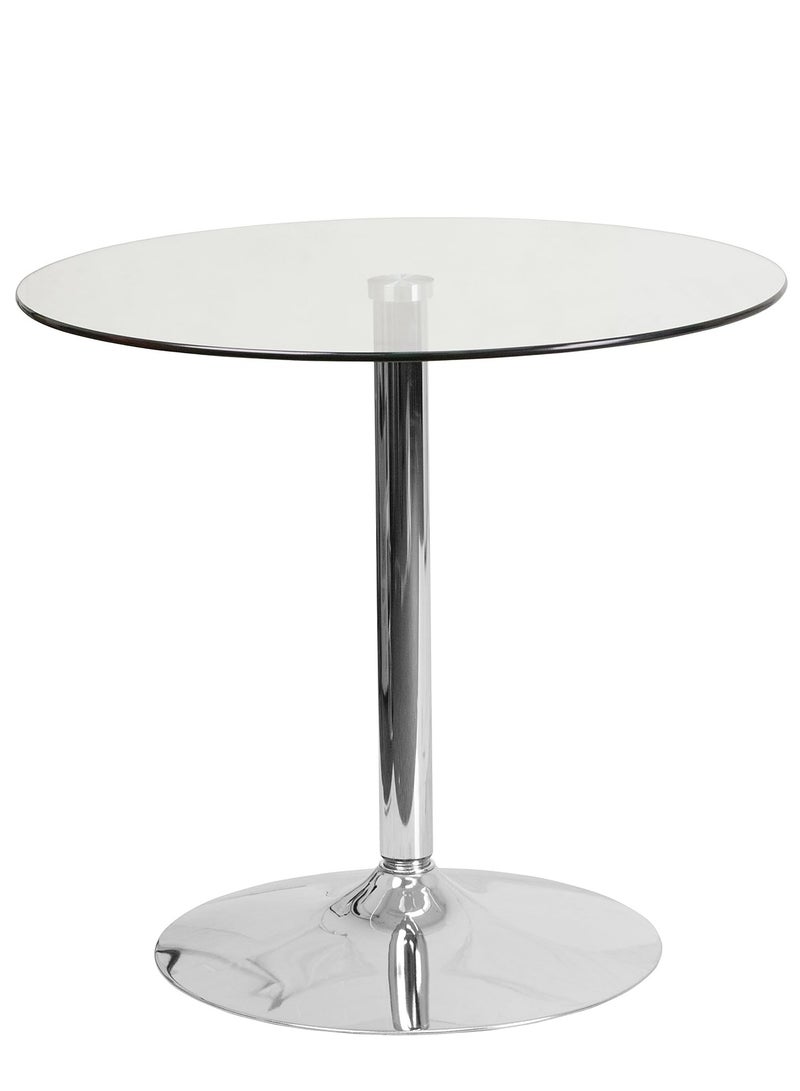 UNIKSAR Round Glass Dining Table – Modern 70x70 cm Table with Tempered Glass Top & Metal Legs – Height 72 cm – Elegant Table for Kitchen, Dining Room, Office or Café - Image 2