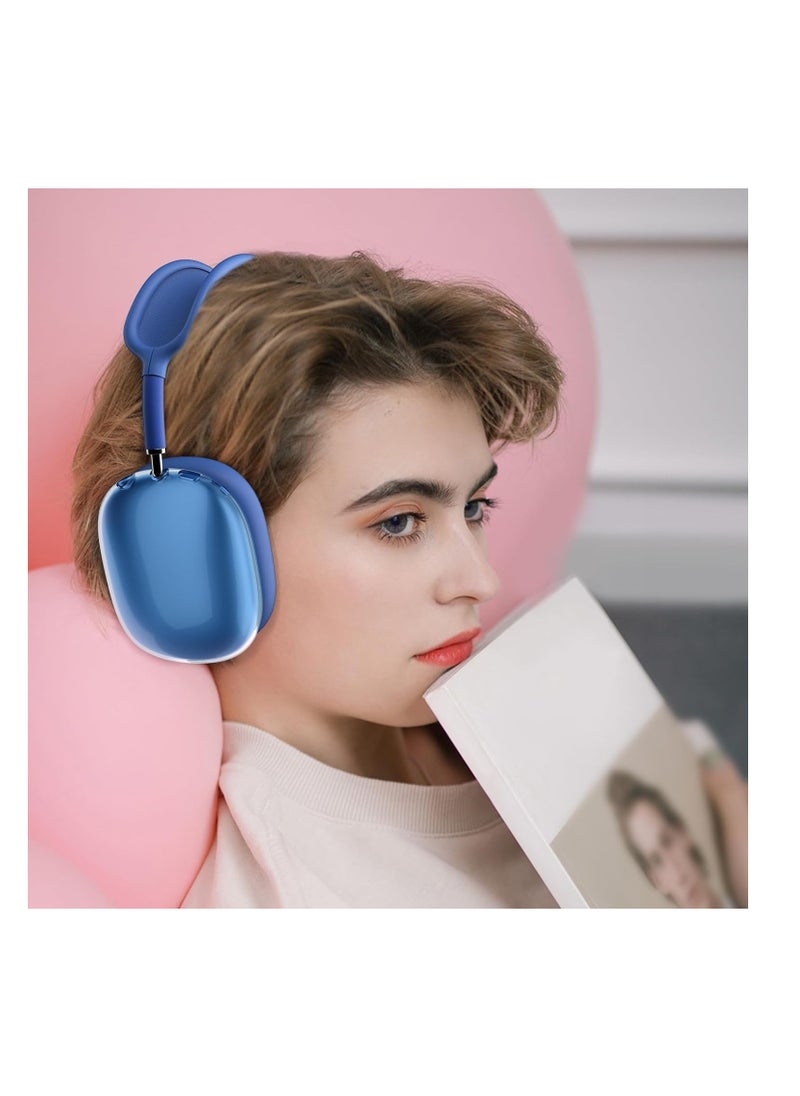 Anmi - 4 in-1 Clear Silicone Case Cover for AirPods Max Blue - Image 1
