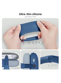 Anmi 4 in-1 Clear Silicone Case Cover for AirPods Max Blue  - Image 5