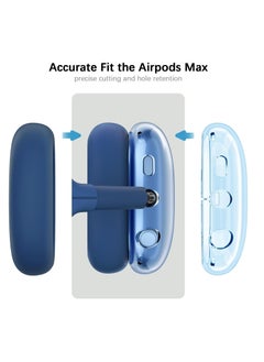Anmi 4 in-1 Clear Silicone Case Cover for AirPods Max Blue  - Image 4