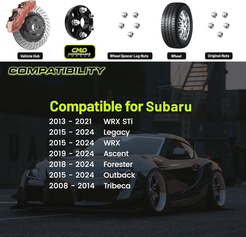 Customadeonly 15mm Hubcentric Black Wheel Spacers 5x114.3 for Subaru Models - Image 3