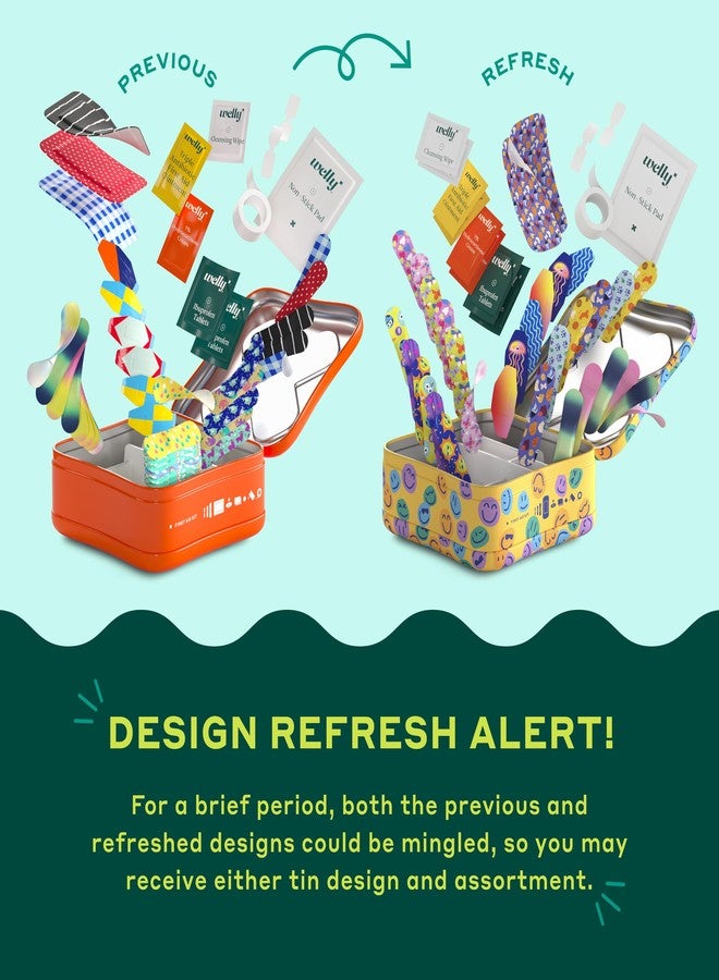 Welly First Aid Kit - Adhesive Flexible Fabric and Waterproof Bandages, Tape and Non-Stick Pads, Butterfly Strips, Single Use Ointments Triple Antibiotic and Hydrocortisone, and Ibuprofen - 130 Count - Image 2