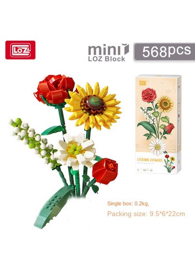 Bluejw Loz Li Zhi 1657 Building Blocks Flower Small Particles Handmade Assembled Diy Eternal Flower Girl Creative Toy Gift - Image 4