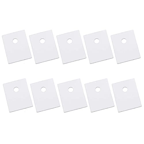 PZRT 10pcs TO-3P Alumina Ceramic Sheet Ceramic Transistor Triac Thyristor Insulator Insulation Protection Mica 20x25x1mm, White - Image 1