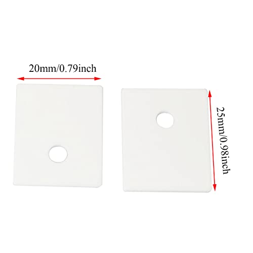 PZRT 10pcs TO-3P Alumina Ceramic Sheet Ceramic Transistor Triac Thyristor Insulator Insulation Protection Mica 20x25x1mm, White - Image 5