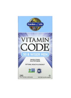 Vitamin Code 50  Wiser Men Whole Food Multivitamin 240 Vegetarian Capsules