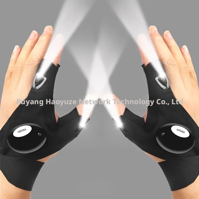 LED Lighted Fishing Half Finger Gloves - Image 1