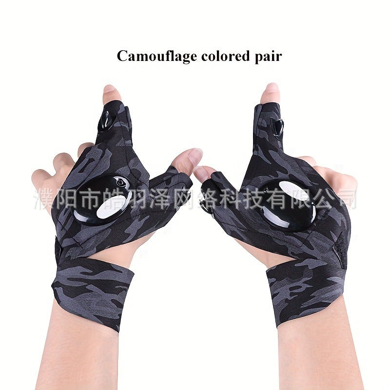 LED Lighted Fishing Half Finger Gloves - Image 2