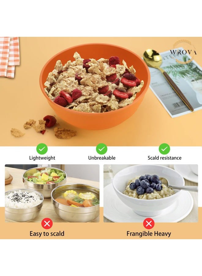 Wrova Wheat Straw Bowls Set 60 OZ Unbreakable Large Cereal Bowls Set of 6 Microwave and Dishwasher Safe Bowls Big Bowls for Eating BPA Free Eco Friendly Soup Bowl for Serving Oatmeal and Salad Etc… - Image 4
