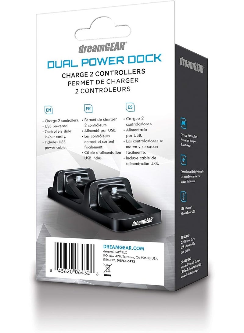 dreamGear PS4 Dual Power Dock Charge 2 Controllers - Black - Image 2