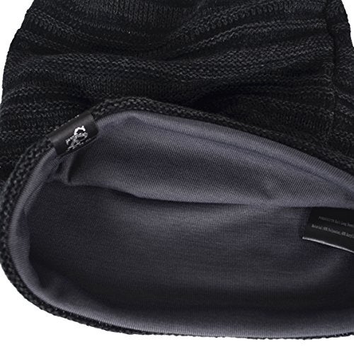 VECRY Men's Slouch Beanie Skull Cap Long Baggy Hip-Hop Winter Summer Hat (Twill-Dark Grey) - Image 2