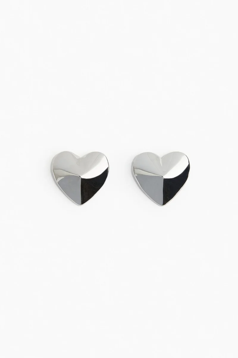 H&M Heart-Shaped Stud Earrings