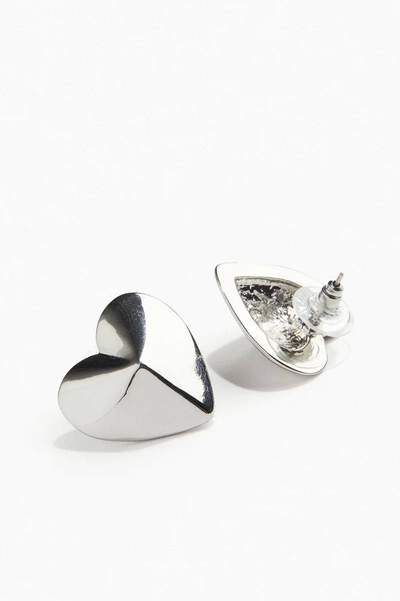 H&M Heart-Shaped Stud Earrings