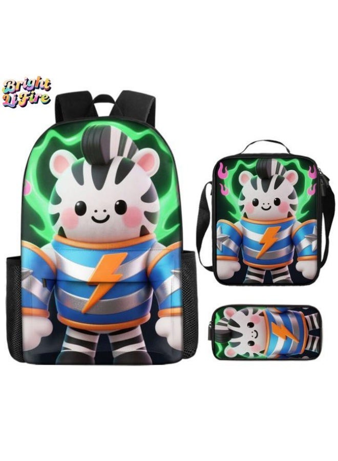 Bright Li Fire Fashion is unlimited! Cartoon bag three-piece set, suitable for a variety of scenes for students and teenagers (available for students, children, friends on outings, mountain climbing, schooling, etc.) - 100 - Image 1