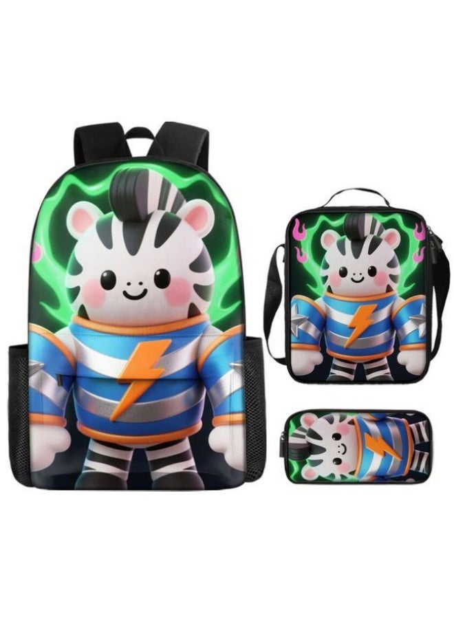 Bright Li Fire Fashion is unlimited! Cartoon bag three-piece set, suitable for a variety of scenes for students and teenagers (available for students, children, friends on outings, mountain climbing, schooling, etc.) - 100 - Image 2