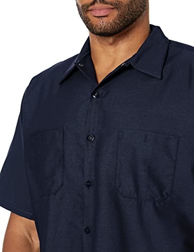 Red Kap Men's Industrial Work Shirt, Regular Fit, Short Sleeve, Navy, 2X-Large Tall - Image 3