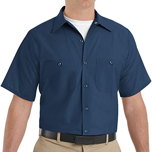 Red Kap Men's Industrial Work Shirt, Regular Fit, Short Sleeve, Navy, 2X-Large Tall - Image 4