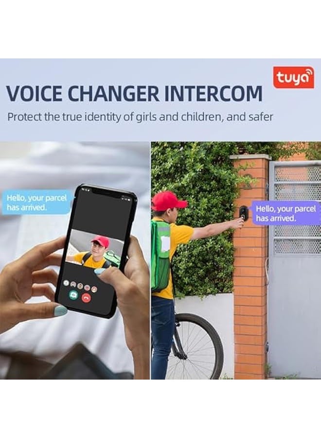 2024 Smart Doorbell with 75° Viewing Angle Smart Wireless Remote Video Doorbell Intelligent Visual Doorbell Two Way Audio Home HD Night Vision WiFi Door Doorbell (Black) - Image 4