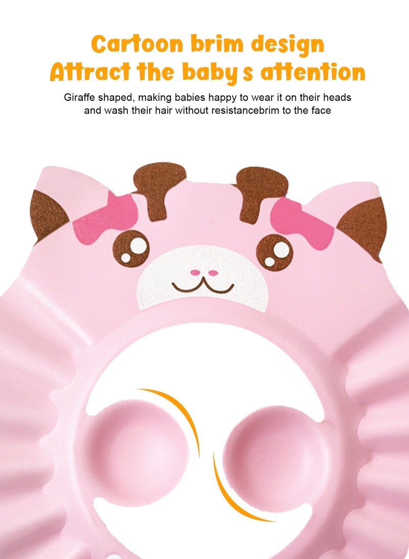 أوربازار قبعة استحمام للأطفال - 3 قطع قبعة ناعمة قابلة للتعديل مع واقي من الشمس، قبعة استحمام آمنة للأطفال الصغار والرضع والأطفال (أزرق + أصفر + وردي) - Image 5