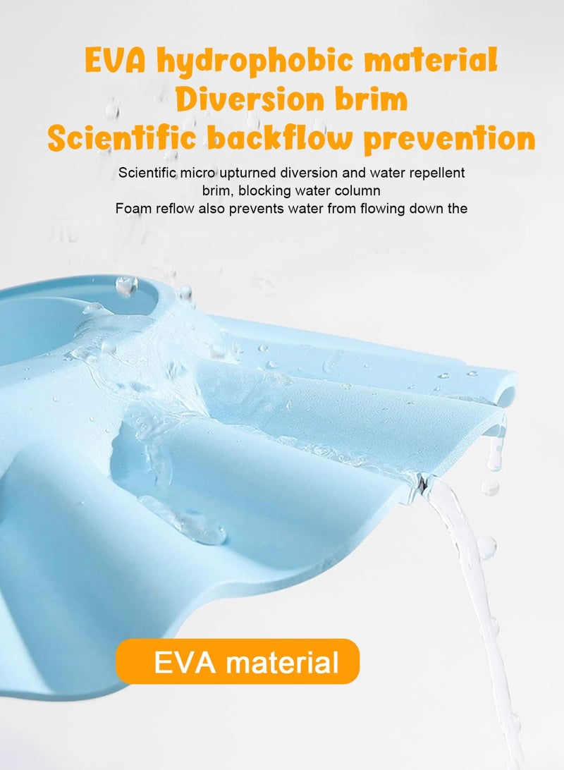 أوربازار قبعة استحمام للأطفال - 3 قطع قبعة ناعمة قابلة للتعديل مع واقي من الشمس، قبعة استحمام آمنة للأطفال الصغار والرضع والأطفال (أزرق + أصفر + وردي) - Image 4