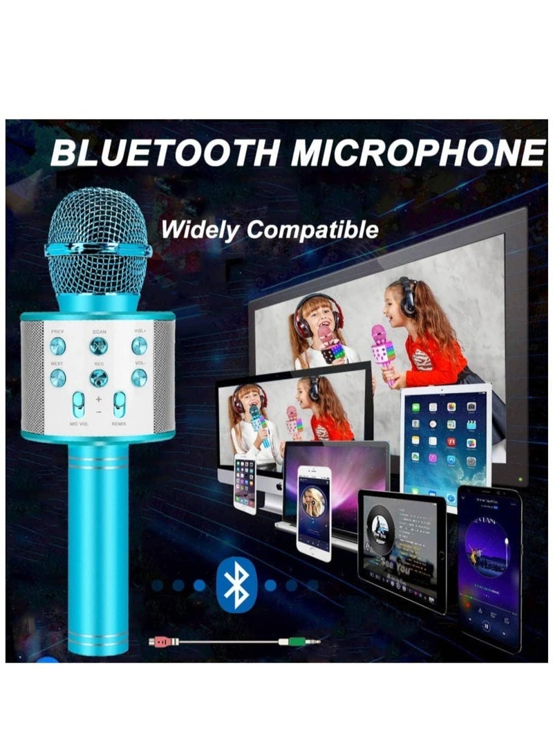 Bluetooth Karaoke Microphone Wireless Portable Singing Microphone for Kids Adults Karaoke Machine for Kids Toys Birthday Gifts Ideas for 3 4 5 6 7 8 9 10 11 12 Year Old - Image 3