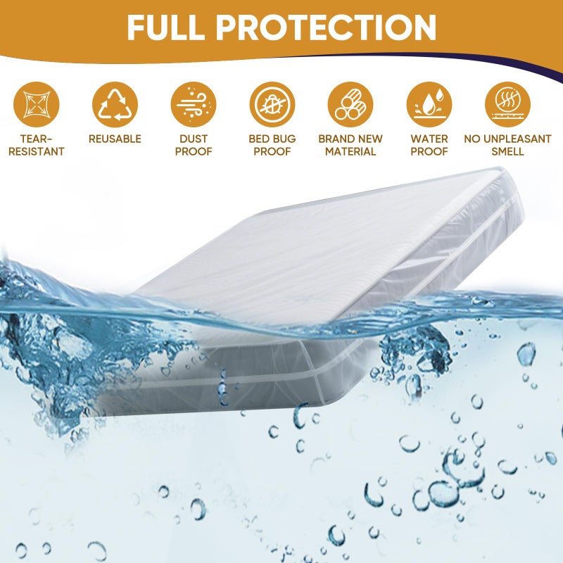CHUPER Queen Mattress Bags for Moving and Disposal â€“ Waterproof Plastic Queen Mattress Cover for Moving - Image 2