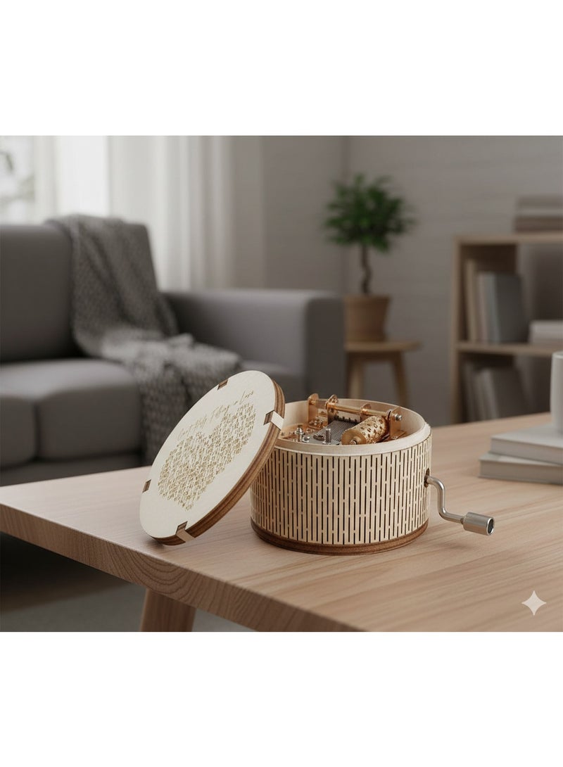 ماي سوق صندوق موسيقى يدوي بتصميم عتيق - تحفة خشبية محفورة لهدايا أعياد الميلاد والذكرى السنوية والمناسبات الخاصة. - Image 5