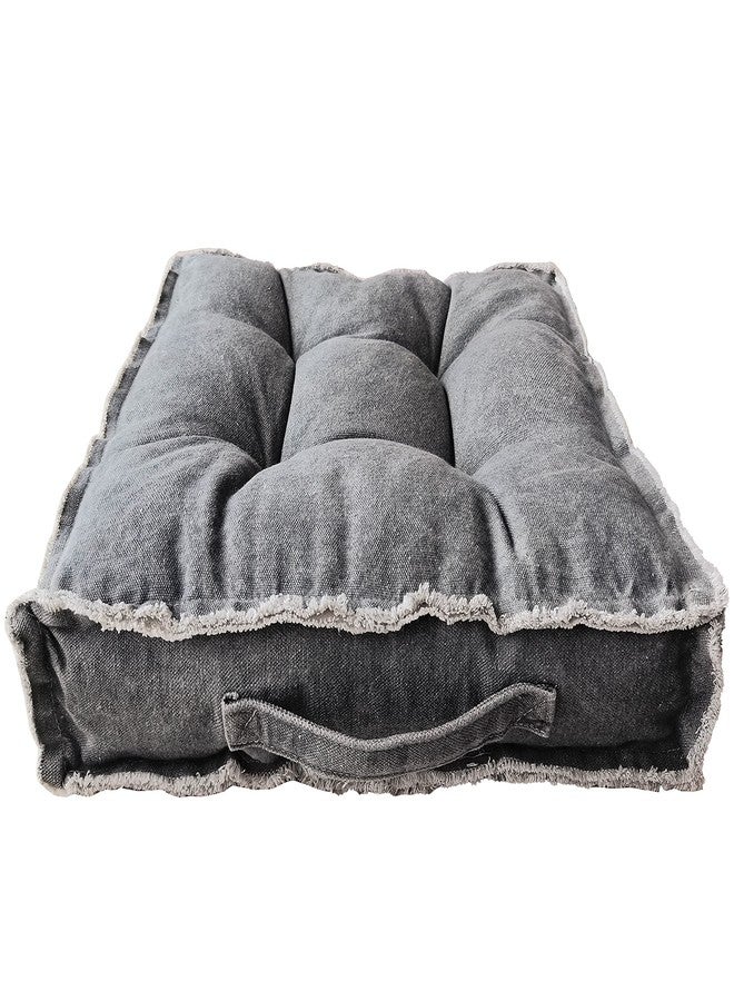 Verpert Square Thick Floor Seating Cushions,Solid Thick Tufted Cushion Meditation Pillow for Sitting on Floor,Tatami Pad for Guests or Kids Reading Nook, oga Living Room Sofa Balcony Outdoor(Darkgray) - Image 2