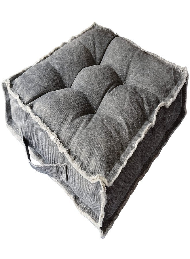 Verpert Square Thick Floor Seating Cushions,Solid Thick Tufted Cushion Meditation Pillow for Sitting on Floor,Tatami Pad for Guests or Kids Reading Nook, oga Living Room Sofa Balcony Outdoor(Darkgray) - Image 1