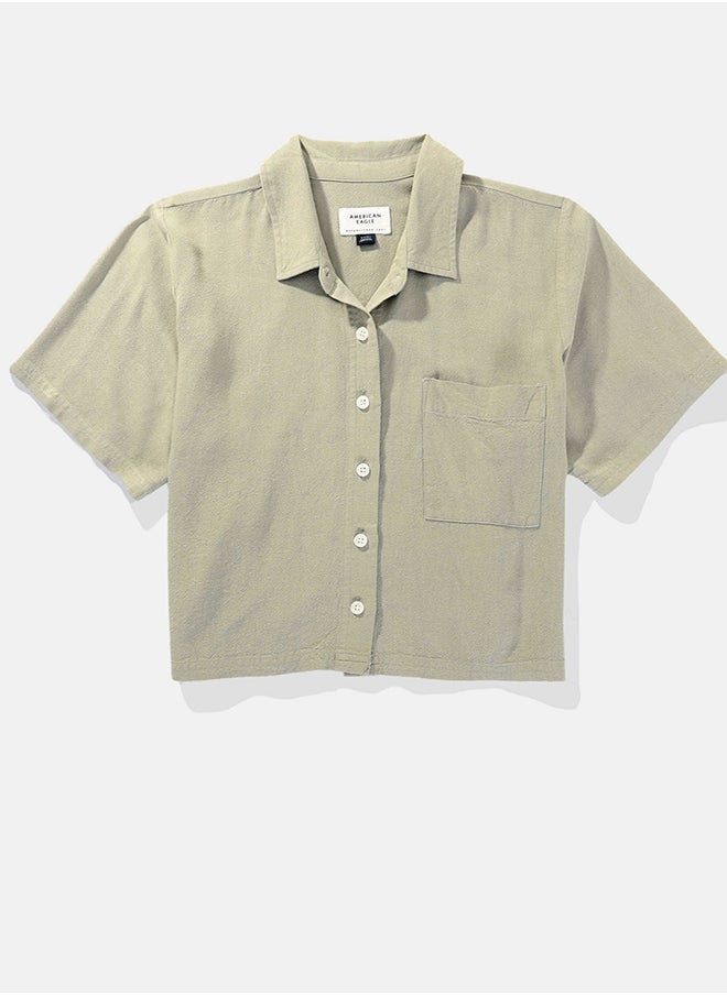 American Eagle Short-Sleeve Button-Up Shirt  - Image 4