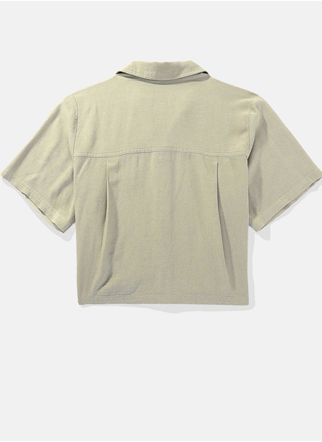 American Eagle Short-Sleeve Button-Up Shirt  - Image 3