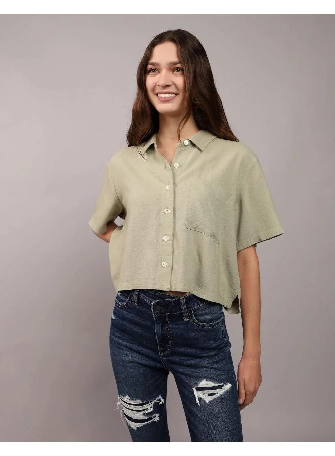 American Eagle Short-Sleeve Button-Up Shirt