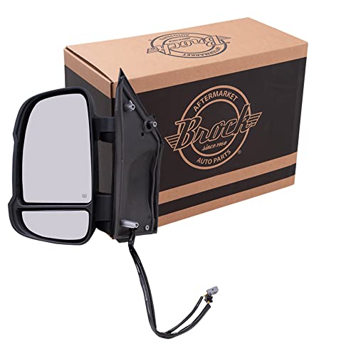 Brock Replacement Driver Power Folding Mirror Heated Compatible with 2014 2015 2016 2017 2018 2019 Promaster Van - Image 1