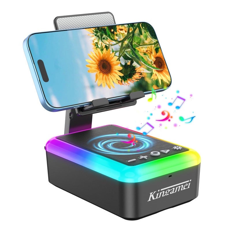 Kingamei Gift for Women & Men | 3-in-1 Bluetooth Speaker, Cell Phone Stand & Portable Wireless Lanyard with Light | Unique Birthday Gift for Dad, Mom, Husband | Cool Tech Gadget - Image 1