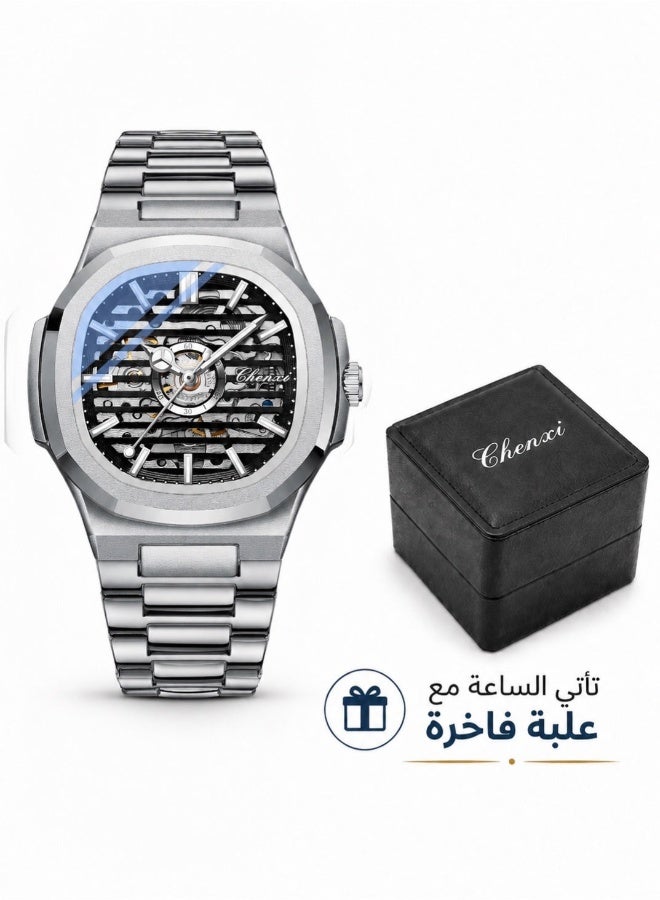 Chenxi Men’s Mechanical Wrist Watch with Luxury Modern Design, Water Resistant, Scratch-Resistant Glass, Full Stainless Steel with Elegant Box - Image 1