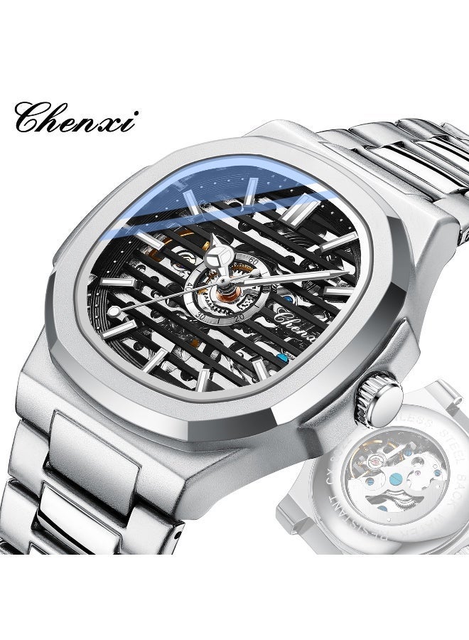 Chenxi Men’s Mechanical Wrist Watch with Luxury Modern Design, Water Resistant, Scratch-Resistant Glass, Full Stainless Steel with Elegant Box - Image 3