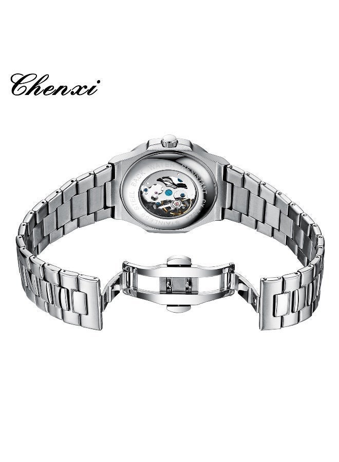 Chenxi Men’s Mechanical Wrist Watch with Luxury Modern Design, Water Resistant, Scratch-Resistant Glass, Full Stainless Steel with Elegant Box - Image 5