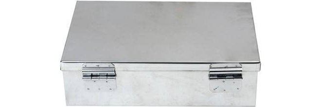 GvanyS ™ Stainless Steel Storage Box, Cash Peti, Pooja Peti, Organizer, Vanity Box, Safe Locker 8 Inch (Steel) W-8", H-2.50", L-5" Cash Box - Image 3