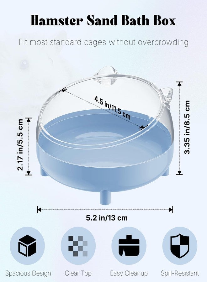 Pawfly Hamster Sand Bath Container, Hamster Sand Bath Box, Hamster Bathtub, Hamster Bathroom, Hamster Toilet, Plastic Dust Bath for Dwarf Hamsters, Syrian Hamsters, Mice, Gerbils & Small Animal, Blue - Image 2