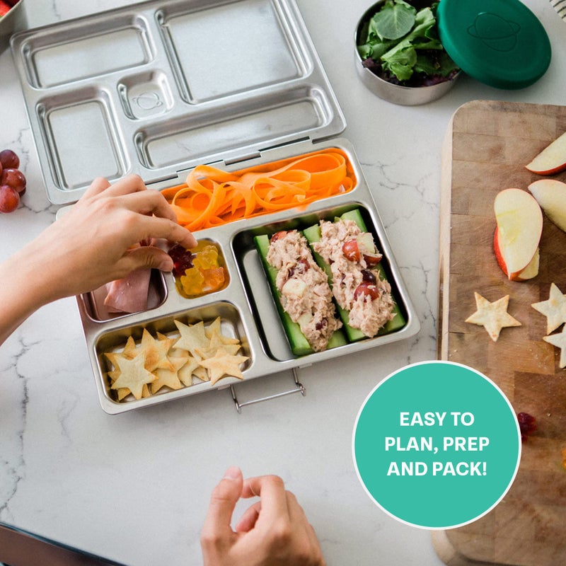 PlanetBox Rover Stainless Steel Bento Box Style Lunch Box for Kids with 5 Compartments â€“ Durable, Dishwasher Safe and BPA-Free Food Container - Image 4