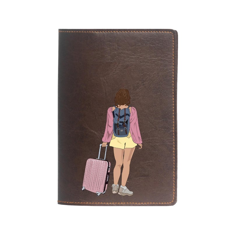 The Messy Corner Vegan Leather Passport Cover for Women | Explorer Leather Passport Case Accessories for Travel (Dark Brown) - Image 5