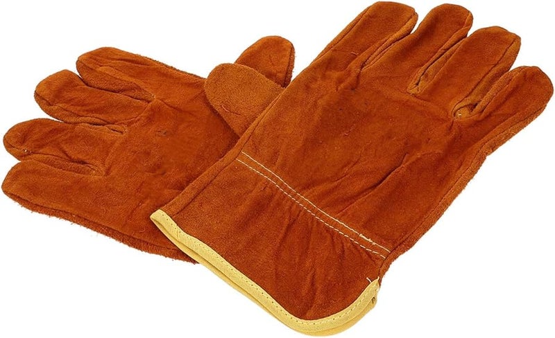 2 قطعة من قفازات اللحام المصنوعة من جلد البقر المقاوم للحرارة لحماية الشواء والفرن والموقد - Image 2