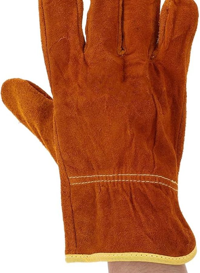 2 قطعة من قفازات اللحام المصنوعة من جلد البقر المقاوم للحرارة لحماية الشواء والفرن والموقد - Image 5