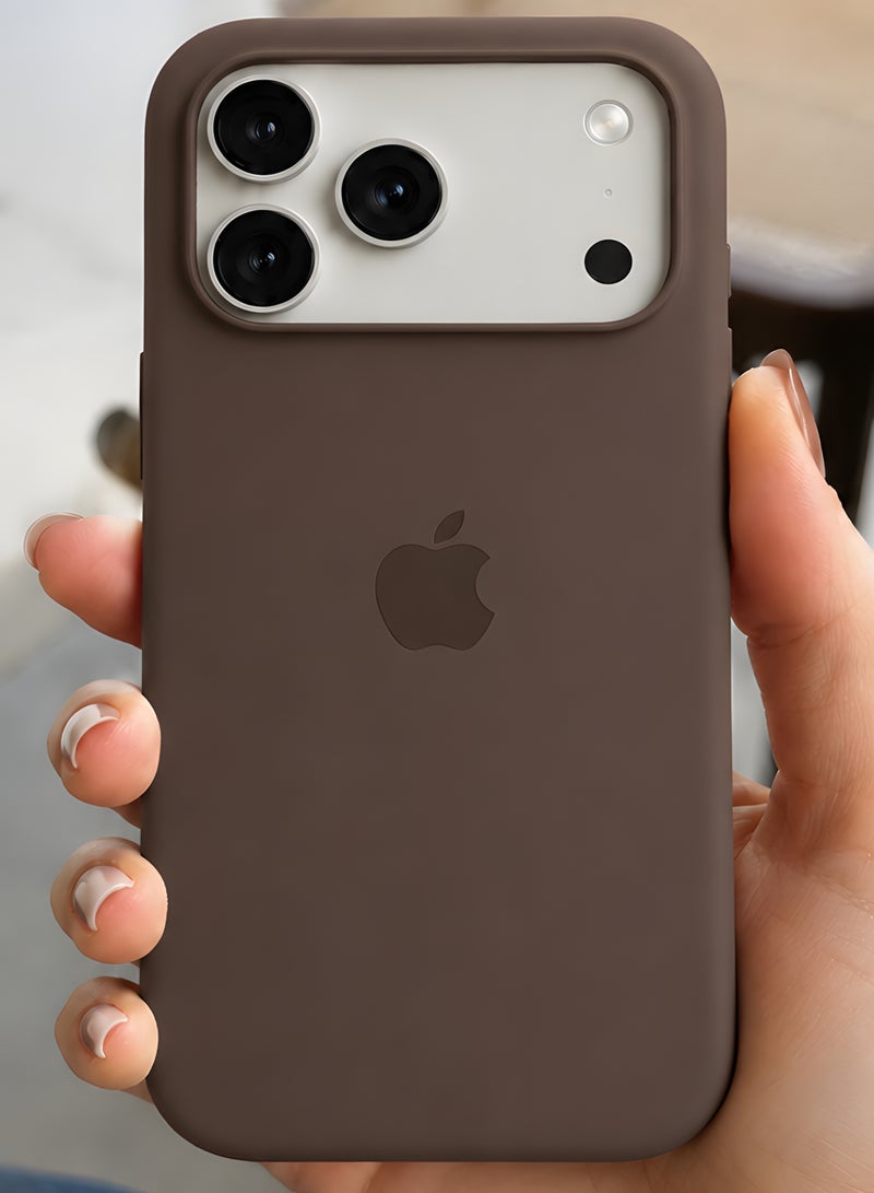 Silicone Case for iPhone 17 Pro Max – Soft-Touch Shockproof Slim Protective Cover with Soft Inner Lining, Camera Protection & Anti-Slip Grip - Brown - Image 2