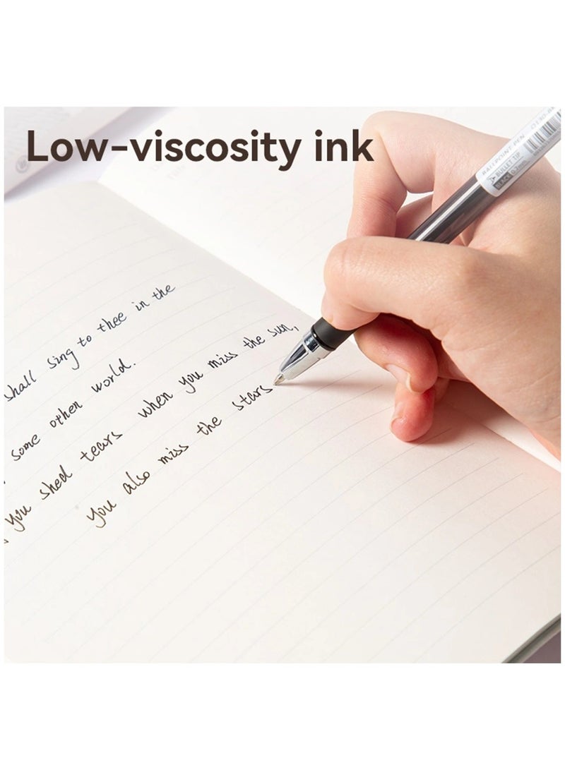 Deli 12-Piece Q130 Ballpoint Pen 0.7mm Tip With Soft Grip Black Ink - Image 5
