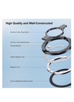Excefore Magnetic Phone Ring Holder, Adjustable Zinc Alloy Phone Ring Holder, for Magsafe Phone Ring Stand Holder, Compatible with iPhone Series and Phones with Magnetic Suction Case (Purple)  - Image 5