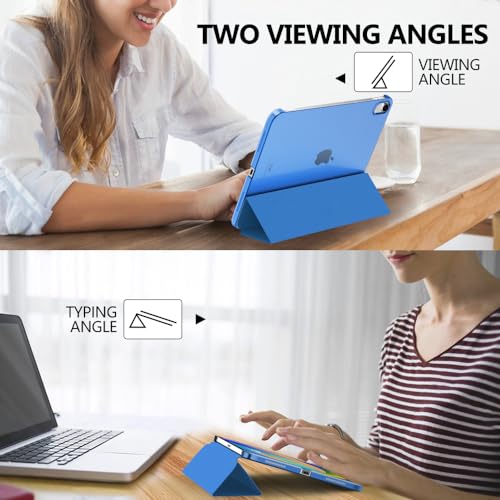 MoKo for iPad (A16) 11th Generation Case 11 Inch 2025, iPad 10th Generation Case 10.9 Inch 2022, Slim Stand Hard PC Translucent Back Shell Smart Cover, Support Touch ID, Auto Wake/Sleep, Cobalt Blue - Image 5