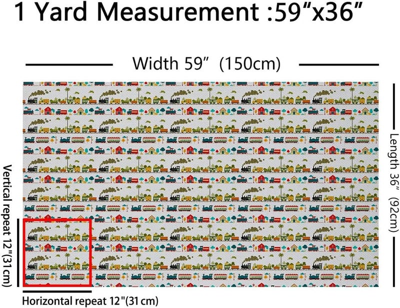 Cartoon Train Vintage Boys & Girls Flannel Fabric by The Yard 1 Yard | Smoking Engine Grey Upholstery Fabric for Chairs Railway Rail Soft Not Stretchy Decor Transportation Steam Vehicle Decor - Image 2