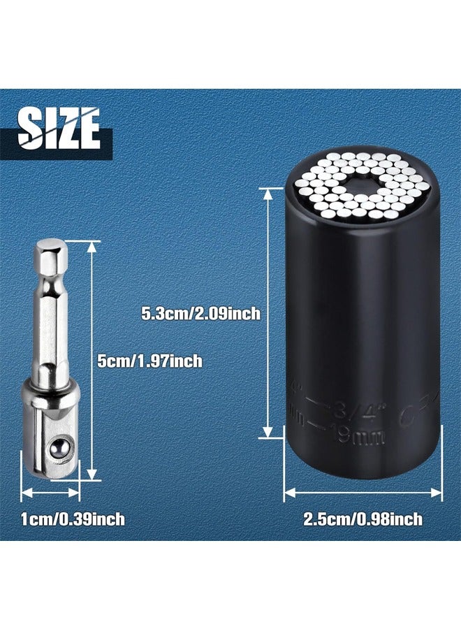 Loquat Metric Wrench Power Drill Adapter Socket Set,7mm-19mm Multi-functional Universal Socket Metric Wrench Power Drill Adapter Socket Set Professional Repair Tools - Image 2