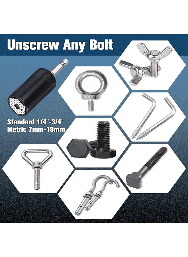 Loquat Metric Wrench Power Drill Adapter Socket Set,7mm-19mm Multi-functional Universal Socket Metric Wrench Power Drill Adapter Socket Set Professional Repair Tools - Image 5